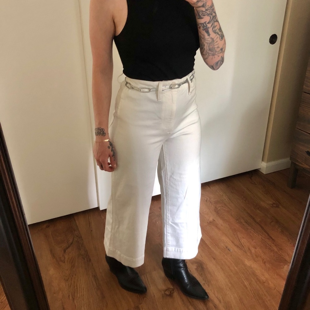 Madewell Wide Leg Emmett Pants White 26 Petite